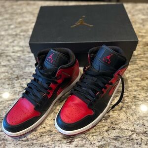 Jordan Red and Black High-Top Sneakers